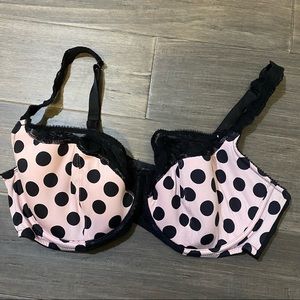 Cacique polka dot French Blaconette bra